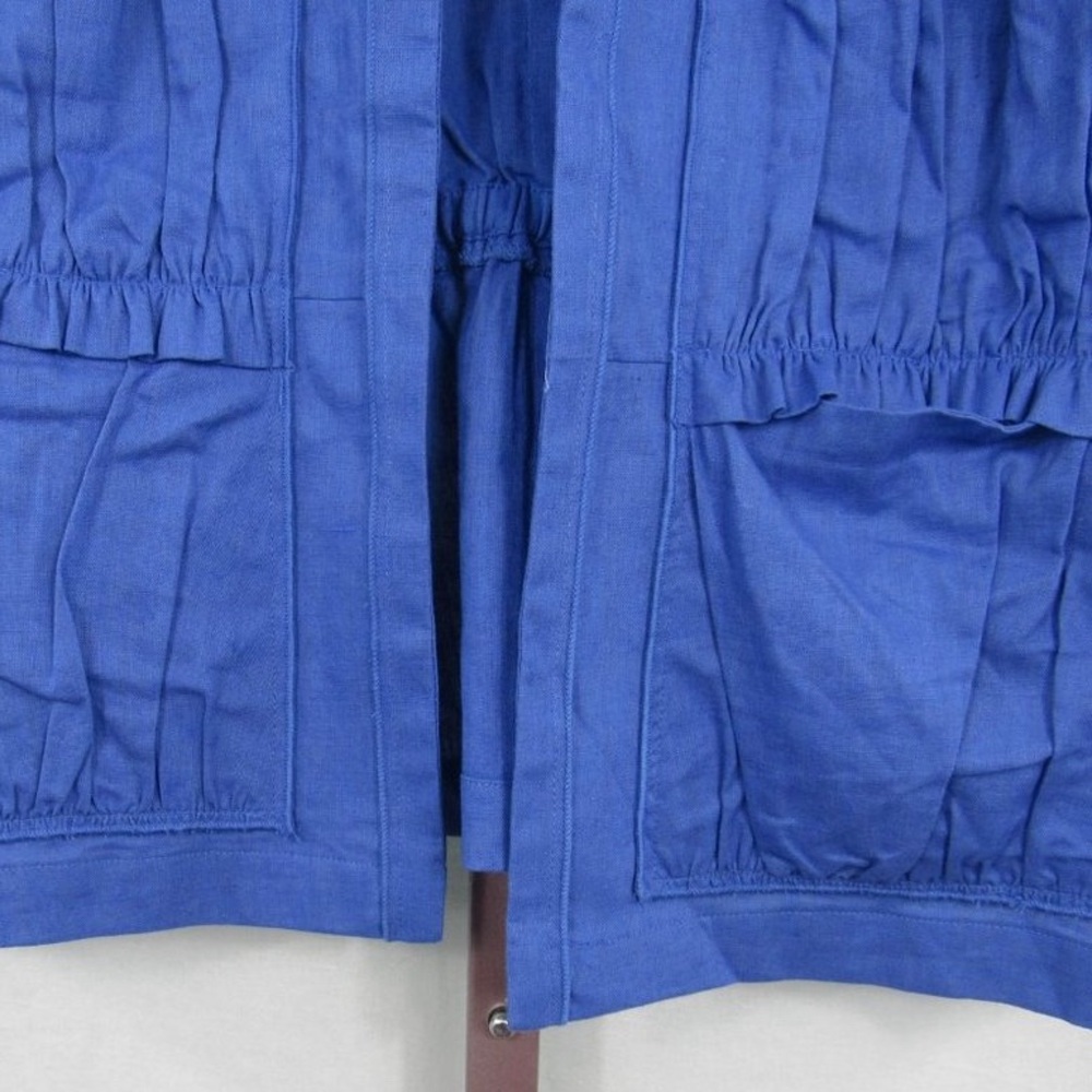 Chicos Linen Blazer Jacket Cotton Casual Open Contemporary Lagenlook Ruched NEW - Picture 10 of 12